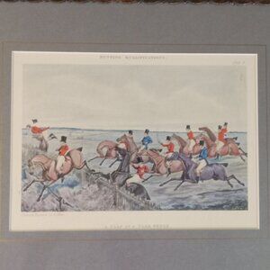 Henry Alken " Slap at a Park Fence " Vintage Lithograph Hunting Qualifications